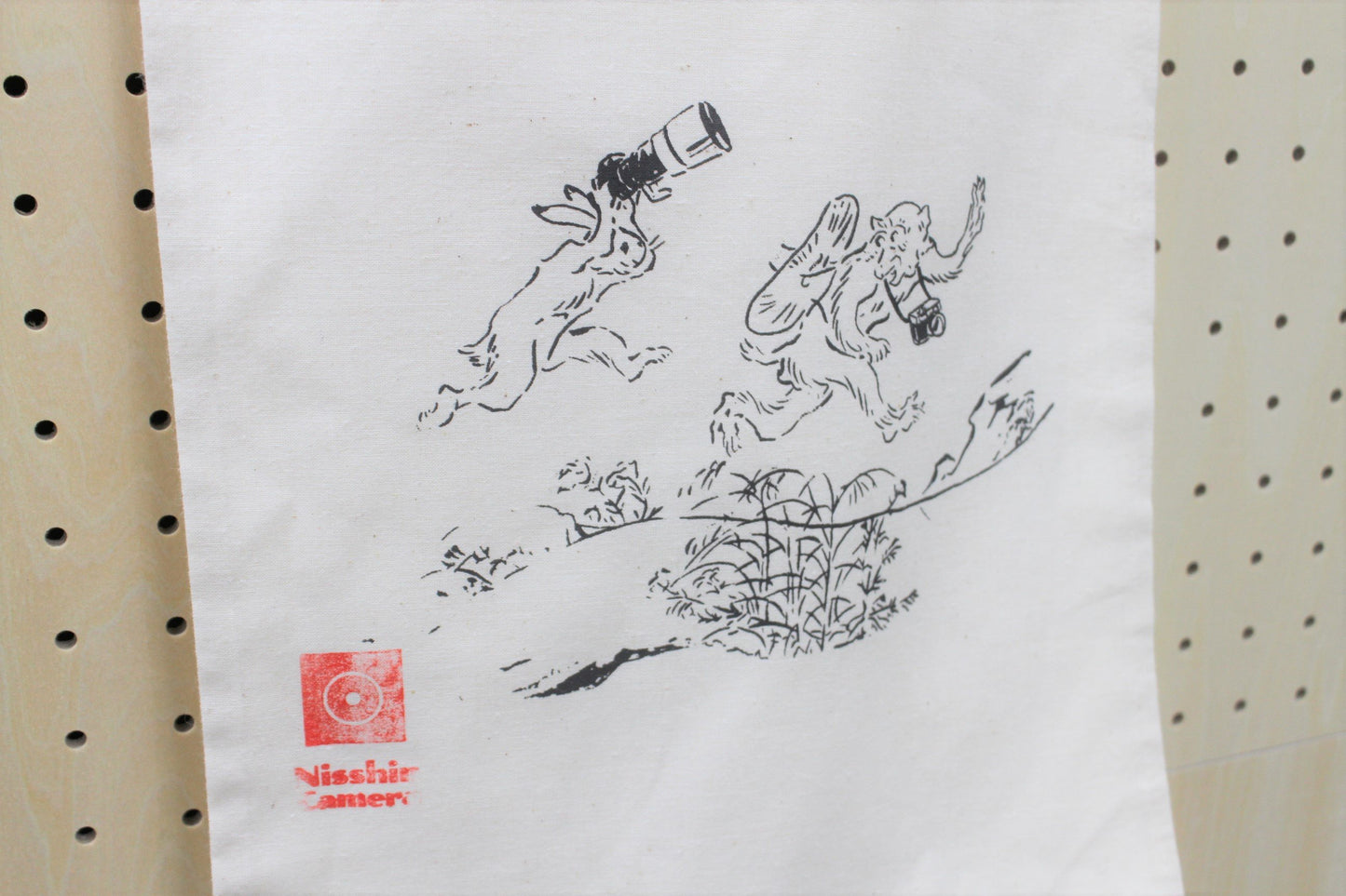 ミニトートバッグ A4サイズ 鳥獣戯画 兎と猿