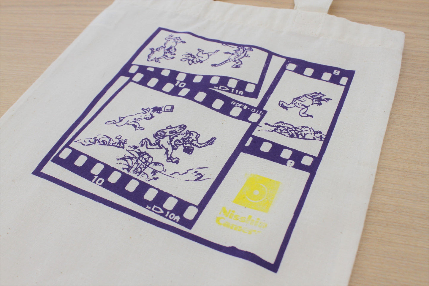 ミニトートバッグ A4サイズ 鳥獣戯画FILM紫